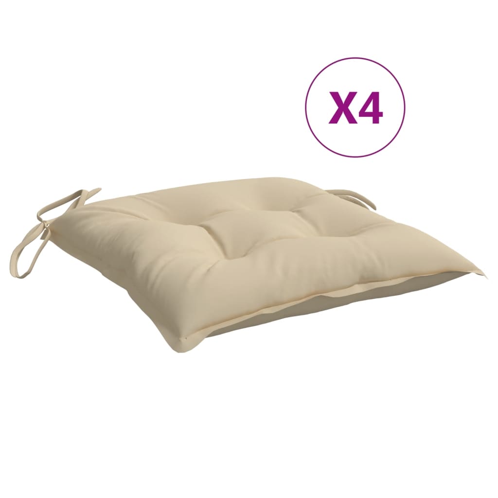 Vidaxx stolhynder 4 stk 40x40x7 cm Oxford stof beige