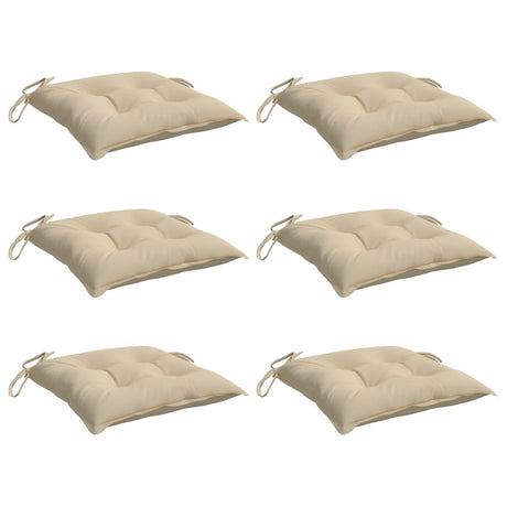 Vidaxx stolpuder 6 pcs 40x40x7 cm Oxford stof beige