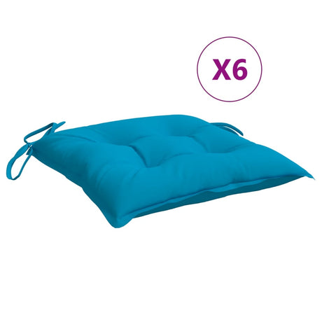 Vidaxx stolhynder 6 pcs 40x40x7 cm Oxford stof lyseblå