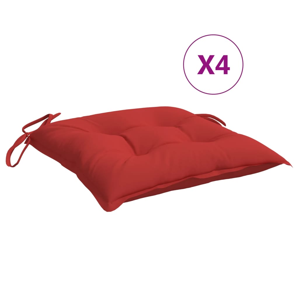 Vidaxx stolhynder 4 stk 40x40x7 cm Oxford stof rød
