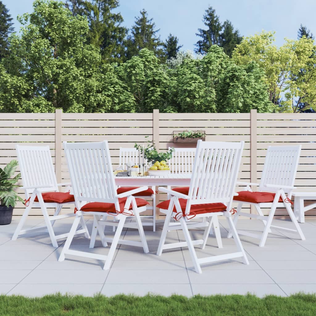 Vidaxl stolpuder 6 PCS 40x40x7 cm Oxford stof rød