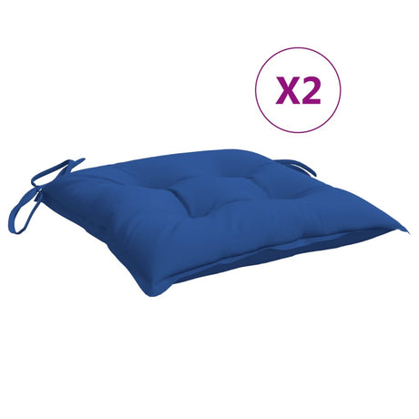 Vidaxl stolhynder 2 stk 40x40x7 cm oxford stof blå