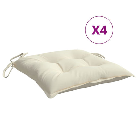 Vidaxl Stolpuder 4 PCS 50x50x7 cm Oxford Fabric Cream White