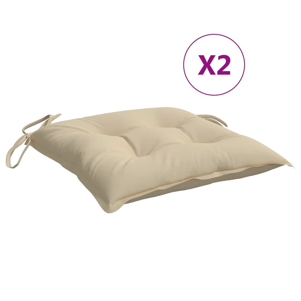 Vidaxl Palletpuder 2 PCS 50x50x7 cm Oxford Stof beige