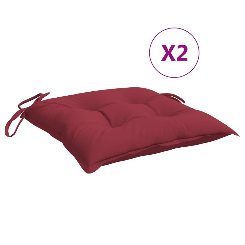 VIDAXX PALLET PUDER 2 PCS 50x50x7 cm Oxford Fabric Wine Red