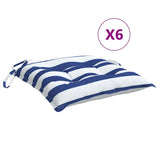 Vidaxx stolhynder 6 stk 50x50x7 cm stofstribet hvid og blå