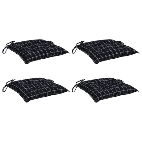 Vidaxl stoelkussens 4 st 50x50x7 cm stof ruitpatroon zwart