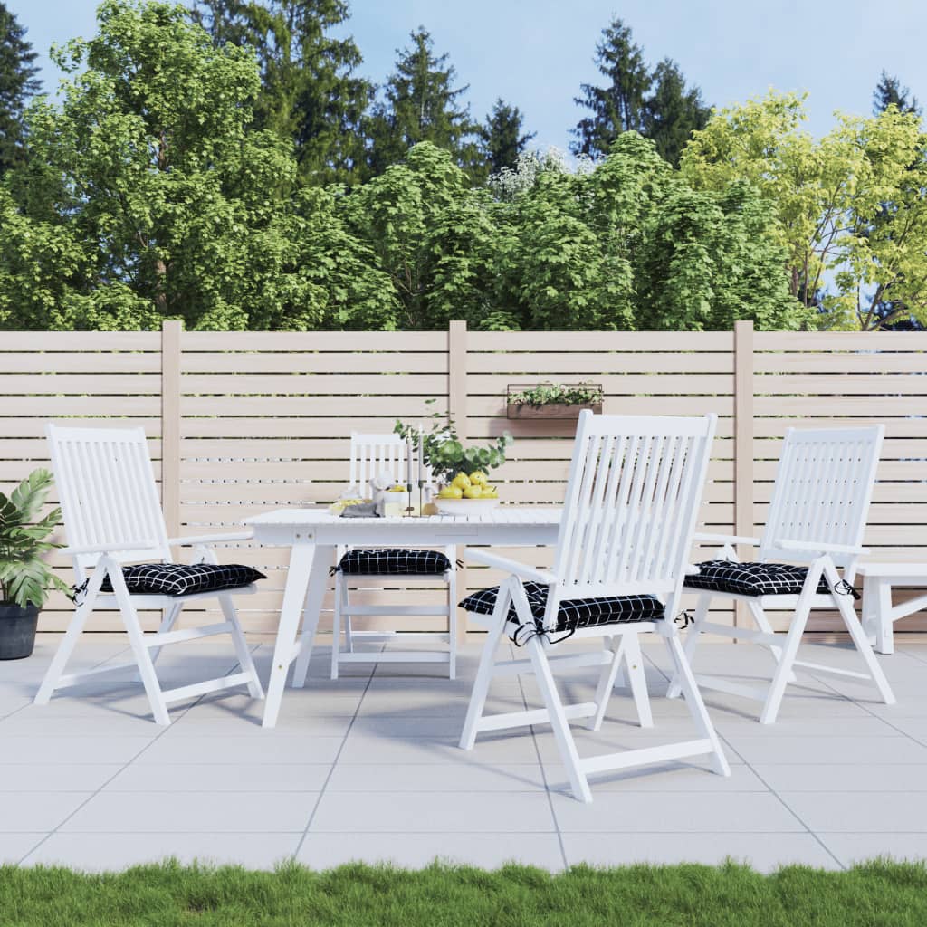 Vidaxl stoelkussens 4 st 50x50x7 cm stof ruitpatroon zwart