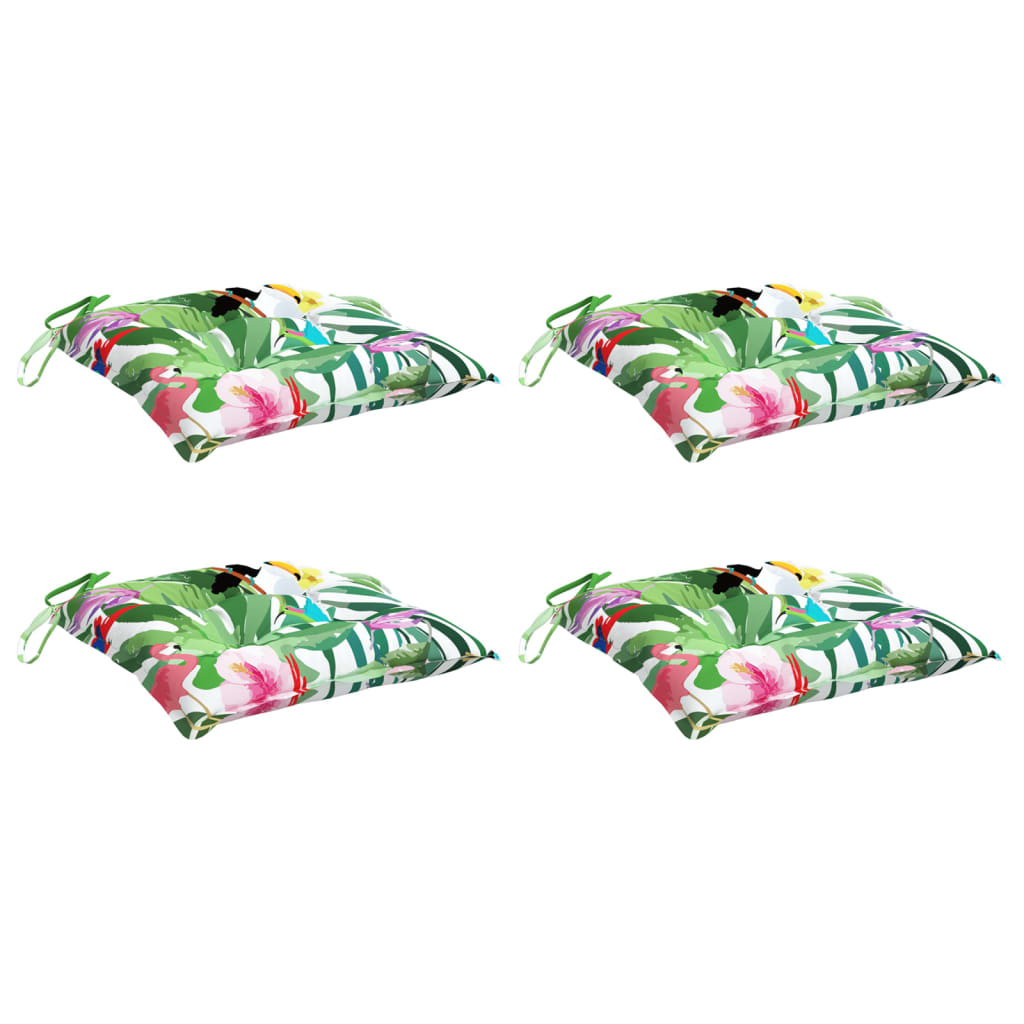 VIDAXL Stolpuder 4 PCS 50x50x7 cm stof Flerfarvet