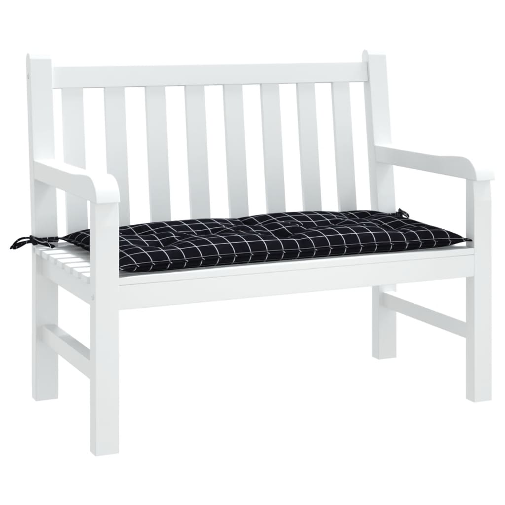 Vidaxx Garden Bench Pushion 180x50x7 cm Oxford Stof Diamond Pattern Black