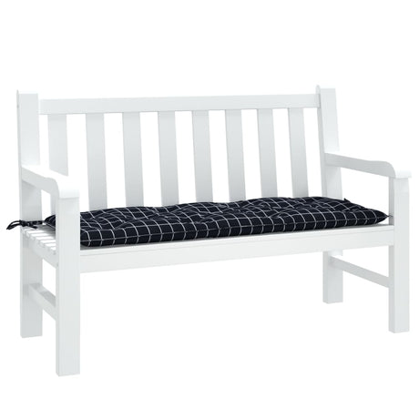 Vidaxl Garden Bench Pude Diamond Mønster 120x50x7 cm Stof sort sort