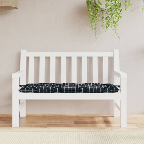 Vidaxl Garden Bench Pude Diamond Mønster 120x50x7 cm Stof sort sort