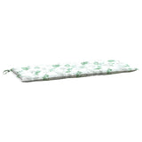 Vidaxl Garden Bench Pude Leaf Pattern 120x50x7 cm stof