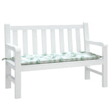 Vidaxl Garden Bench Pude Leaf Pattern 120x50x7 cm stof