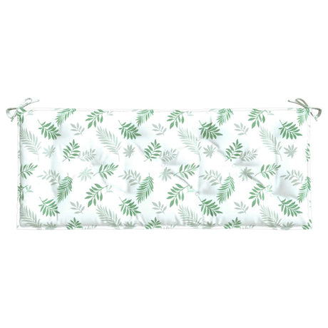 Vidaxl Garden Bench Pude Leaf Pattern 120x50x7 cm stof