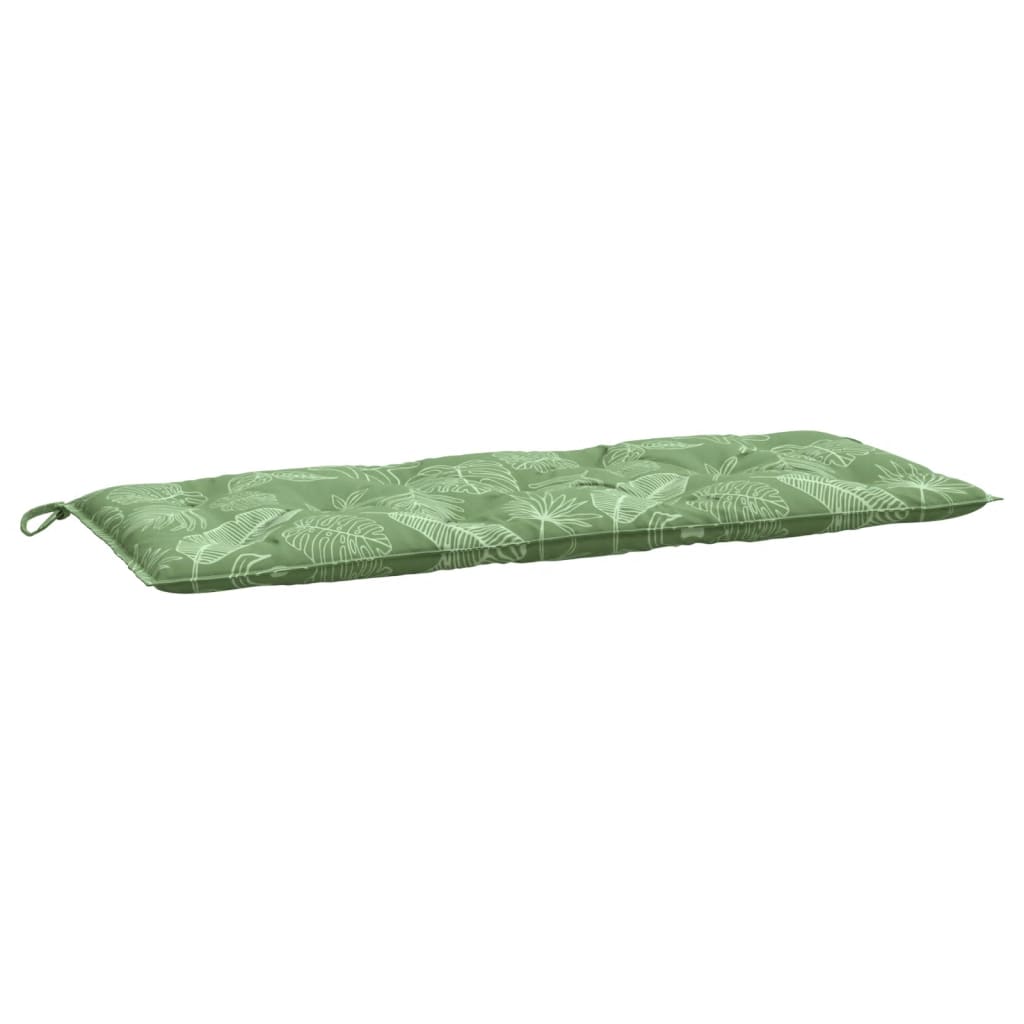 Vidaxl Garden Bench Pude Leaf Pattern 120x50x7 cm stof