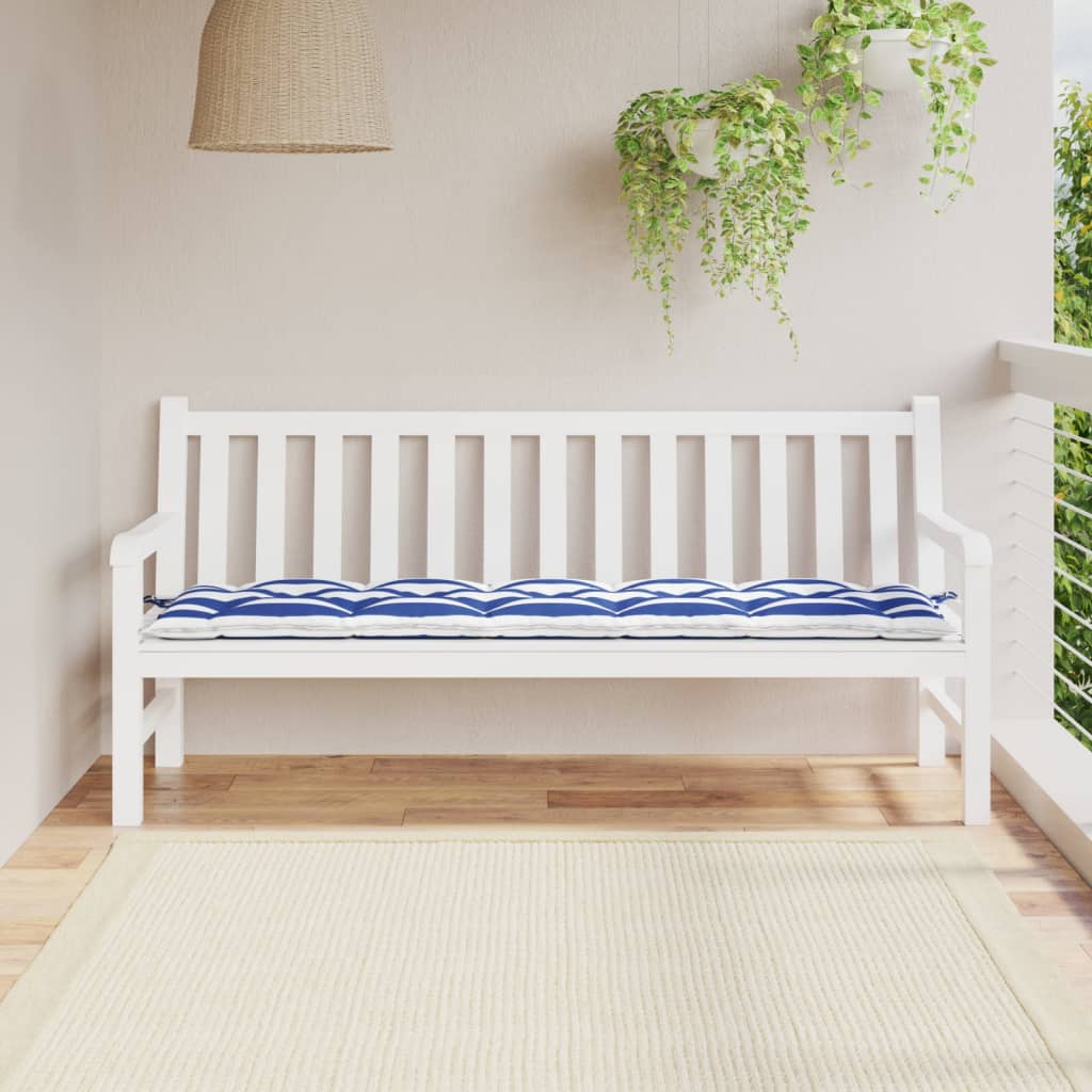 Vidaxx Sofa Pushion Stribet 180x50x7 cm Stofstribet hvid og blå