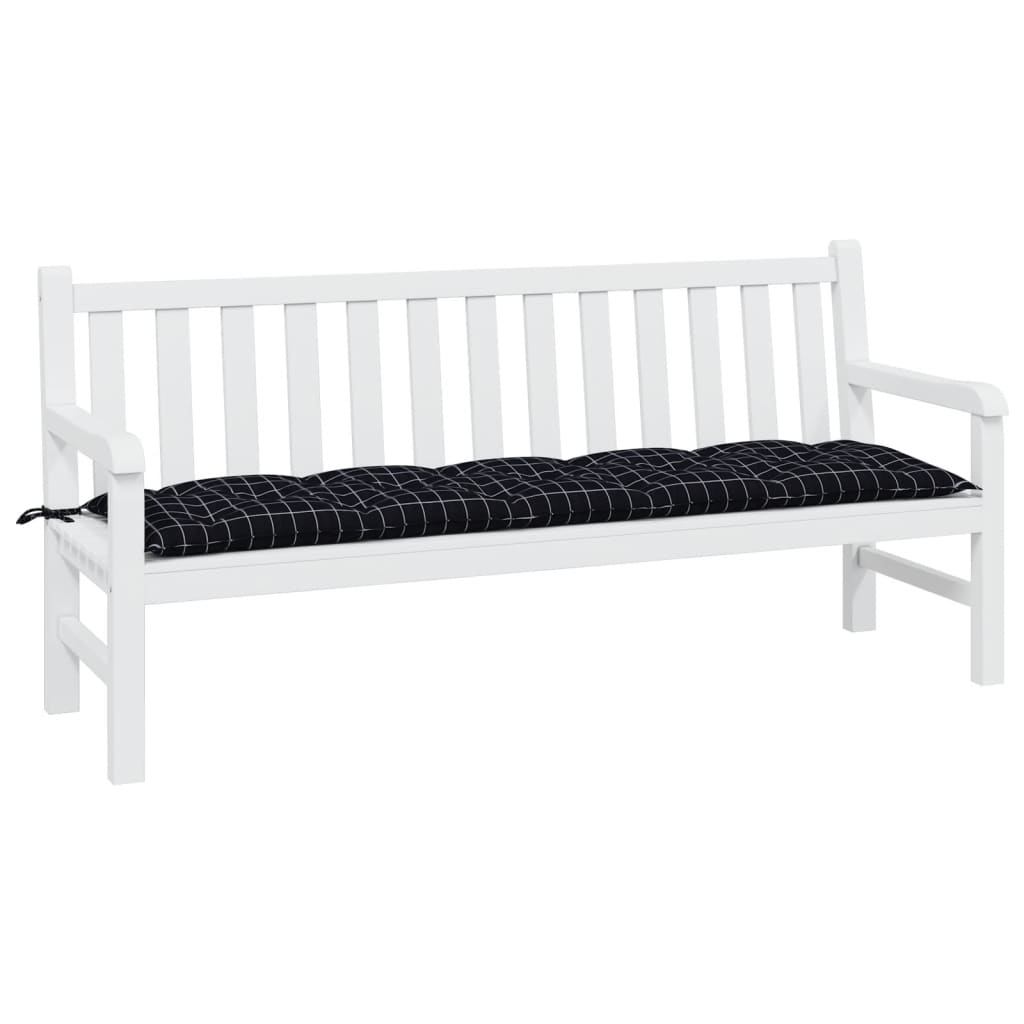 Vidaxx Garden Bench Pushion 180x50x7 cm Oxford Stof Diamond Pattern Black