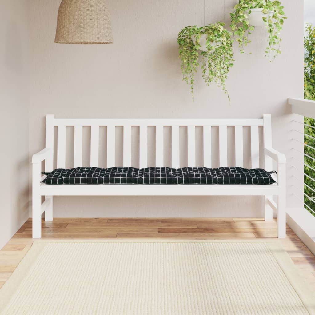 Vidaxx Garden Bench Pushion 180x50x7 cm Oxford Stof Diamond Pattern Black