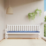 Vidaxl Garden Bench Pushion Striped 200x50x7 cm Stof hvid og blå