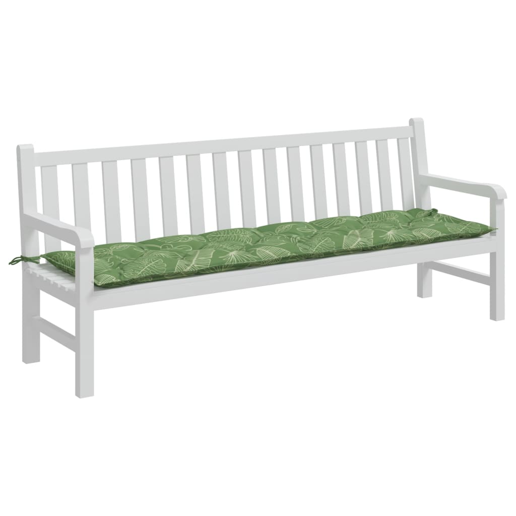 Vidaxl Garden Bench Pude Leaf Pattern 200x50x7 cm stof