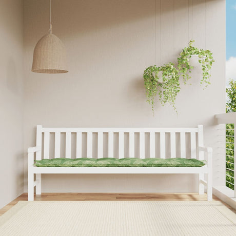 Vidaxl Garden Bench Pude Leaf Pattern 200x50x7 cm stof