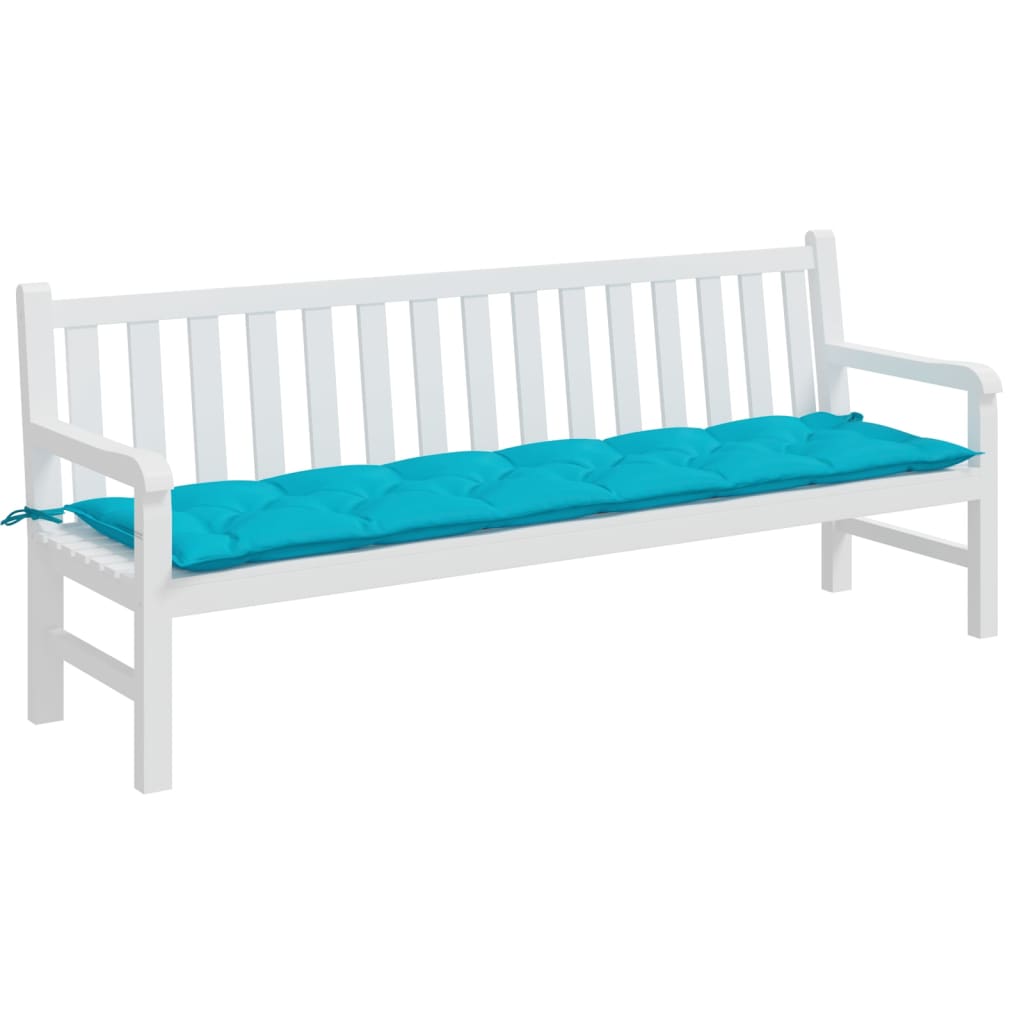 Vidaxl Garden Bench Pushion 200x50x7 cm stof turkis