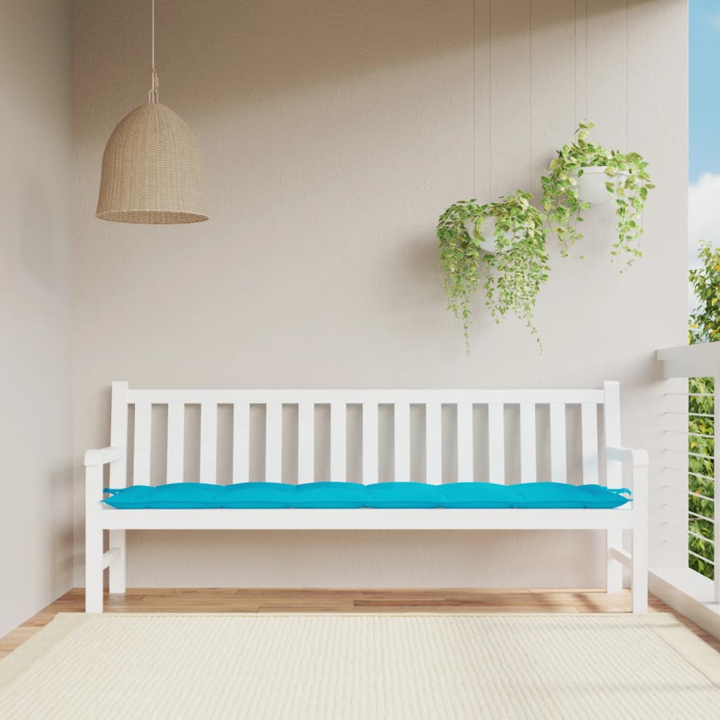 Vidaxl Garden Bench Pushion 200x50x7 cm stof turkis