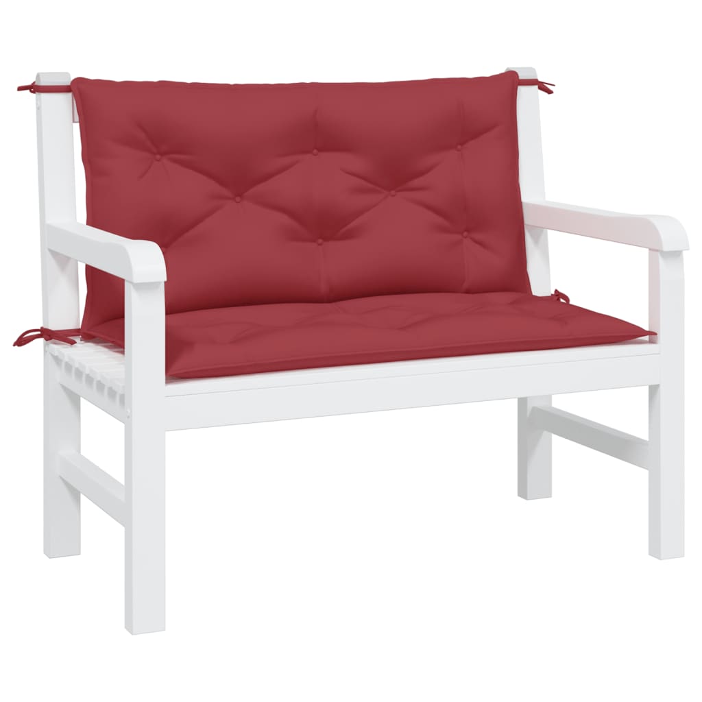 Vidaxx Garden Bench Puder 2 PCS 100x50x7 cm Oxford Fabric Wine Red