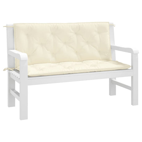 Vidaxx Garden Bench Puder 2 Stcs 120x50x7 cm Oxford Fabric Cream White