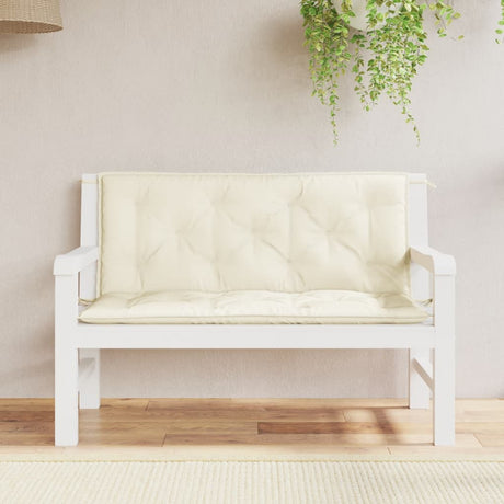 Vidaxx Garden Bench Puder 2 Stcs 120x50x7 cm Oxford Fabric Cream White