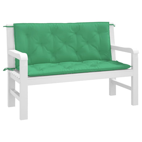 Vidaxx Garden Bench Puder 2 PCS 120x50x7 cm Oxford Stof grøn