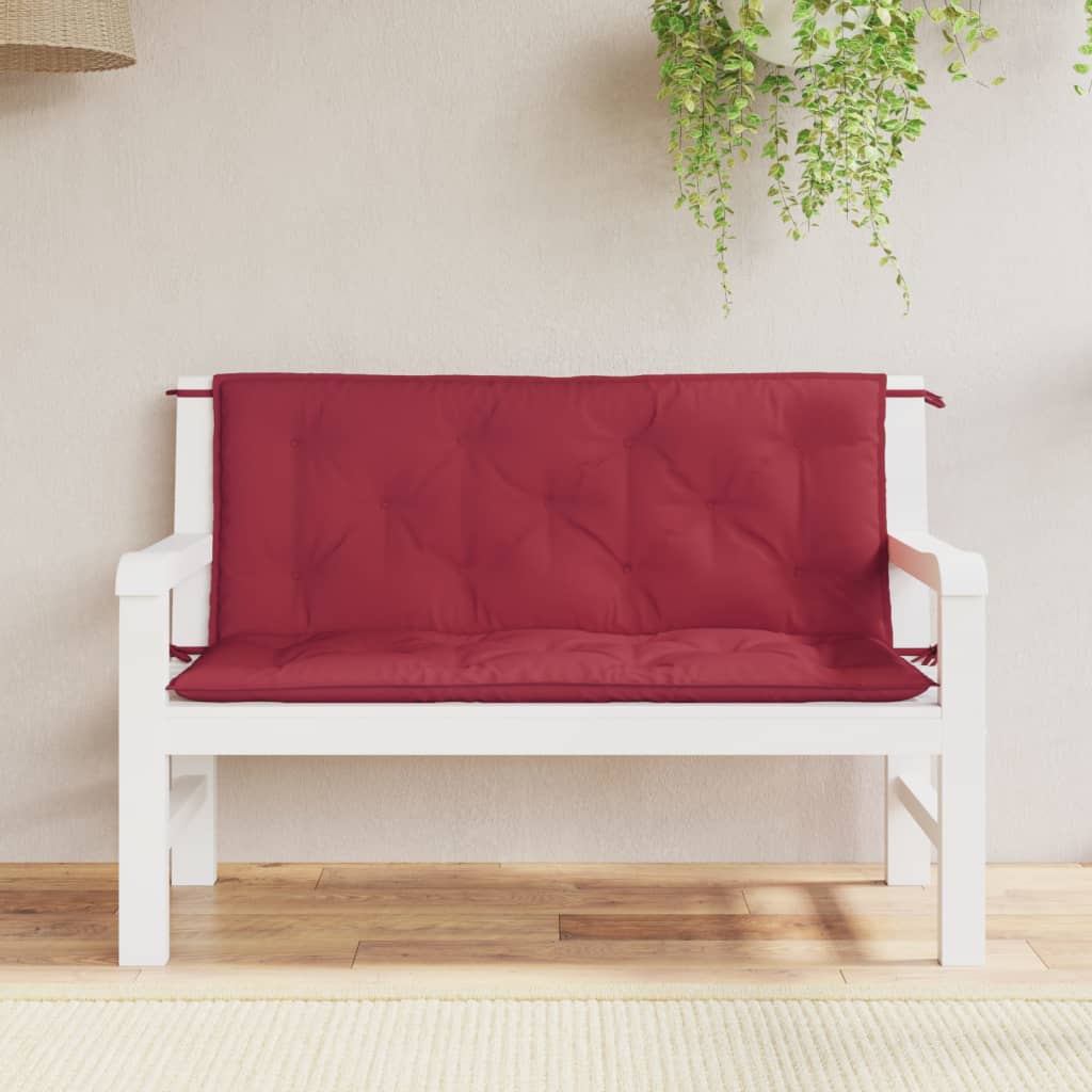 Vidaxx Garden Bench Puder 2 Stcs 120x50x7 cm Oxford Stof Vin Rød