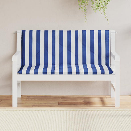 Vidaxl Garden Bench Puder 2 stk stribet 120x50x7 cm stof Hvid og blå