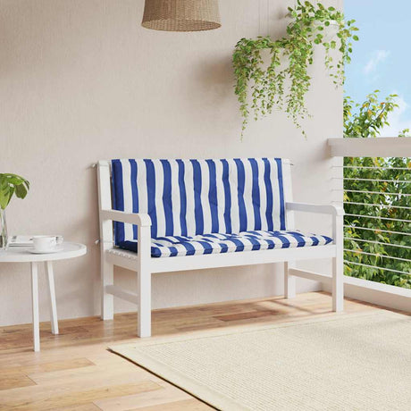 Vidaxl Garden Bench Puder 2 stk stribet 120x50x7 cm stof Hvid og blå