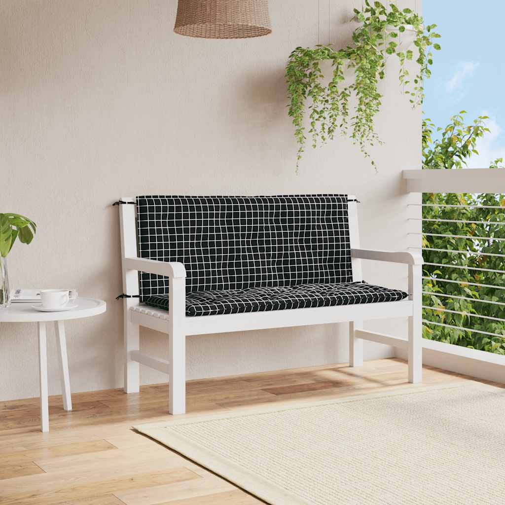 Vidaxx Garden Bench Puder 2 PCS Diamond Mønster 120x50x7 cm Stof sort sort
