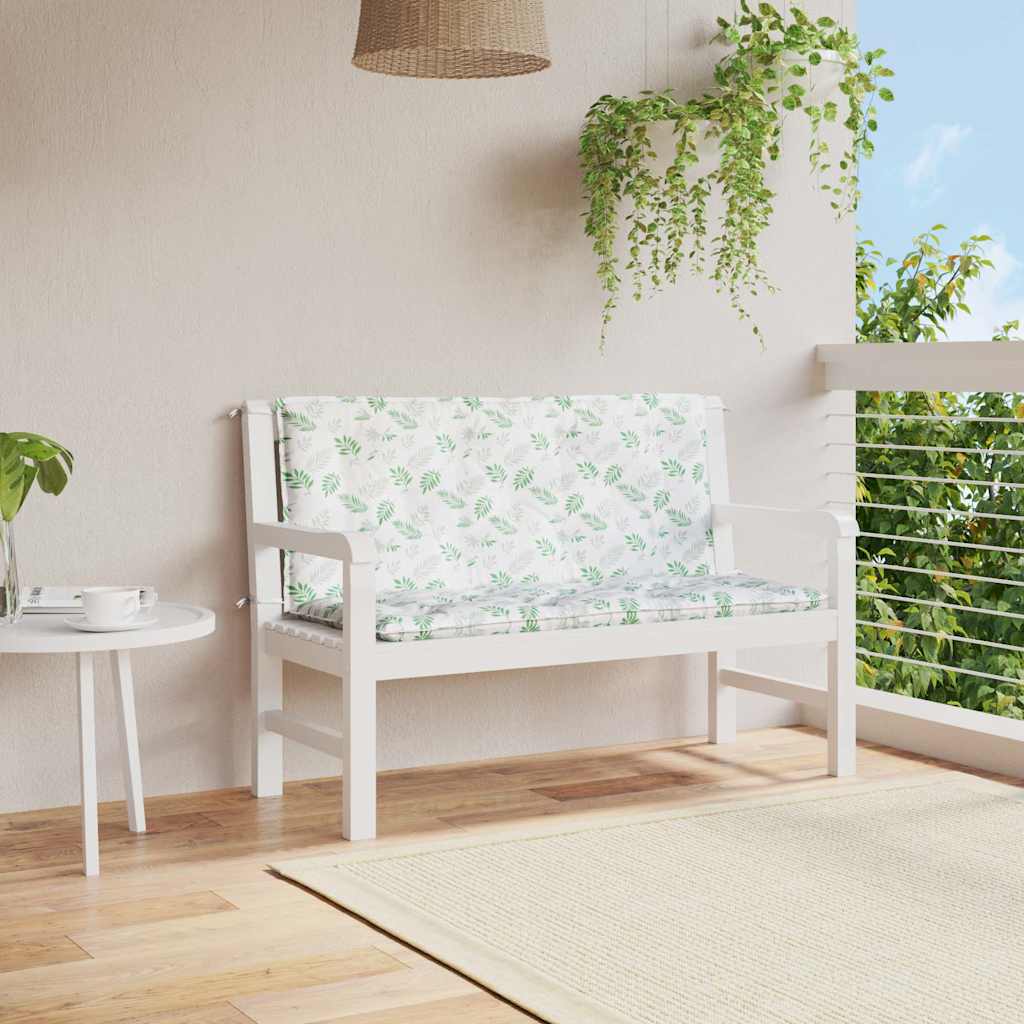 Vidaxx Garden Bench Puder 2 stk. Bladmønster 120x50x7 cm stof
