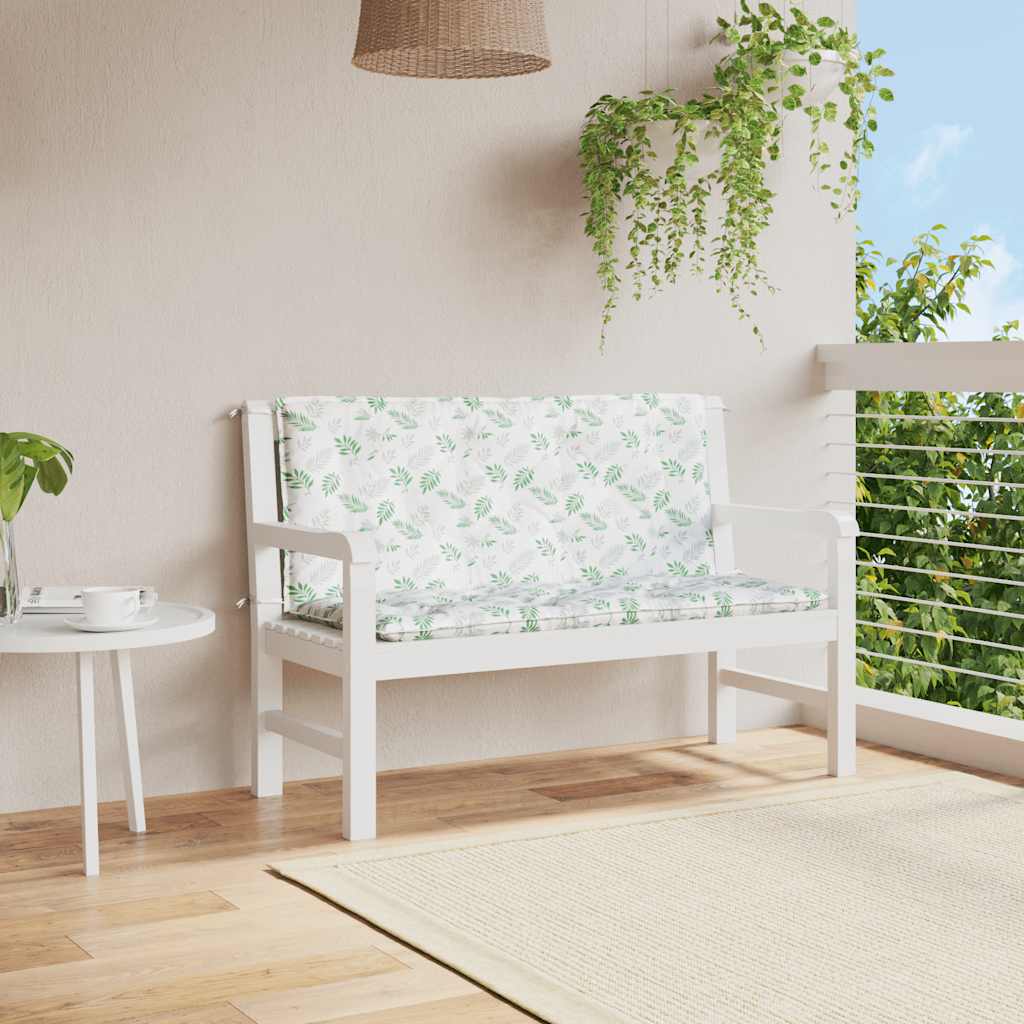 Vidaxx Garden Bench Puder 2 stk. Bladmønster 120x50x7 cm stof