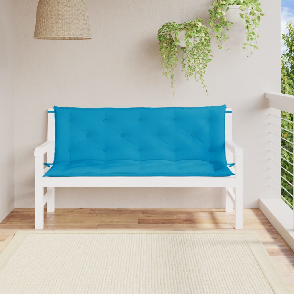 Vidaxx Garden Bench Puder 2 PCS 150x50x7 cm Oxford Fabric lyseblå