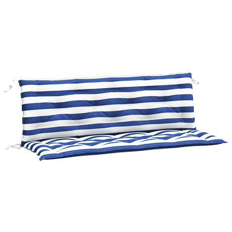 Vidaxx Garden Bench Puder 2 stk stribet 150x50x7 cm stof hvid og blå