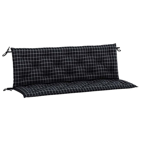 Vidaxl tuinbankkussens 2 st ruitpatroon 150x50x7 cm stof zwart
