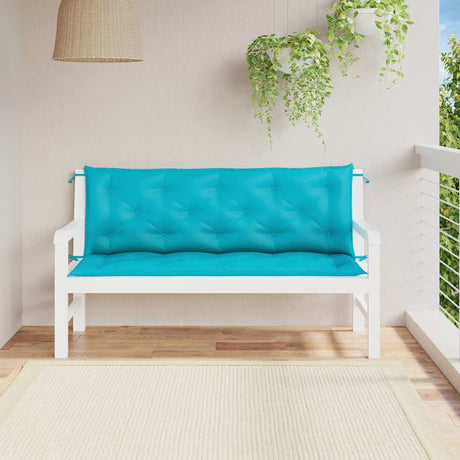 Vidaxl Garden Bench Puder 2 PCS 150x50x7 cm stof turkis