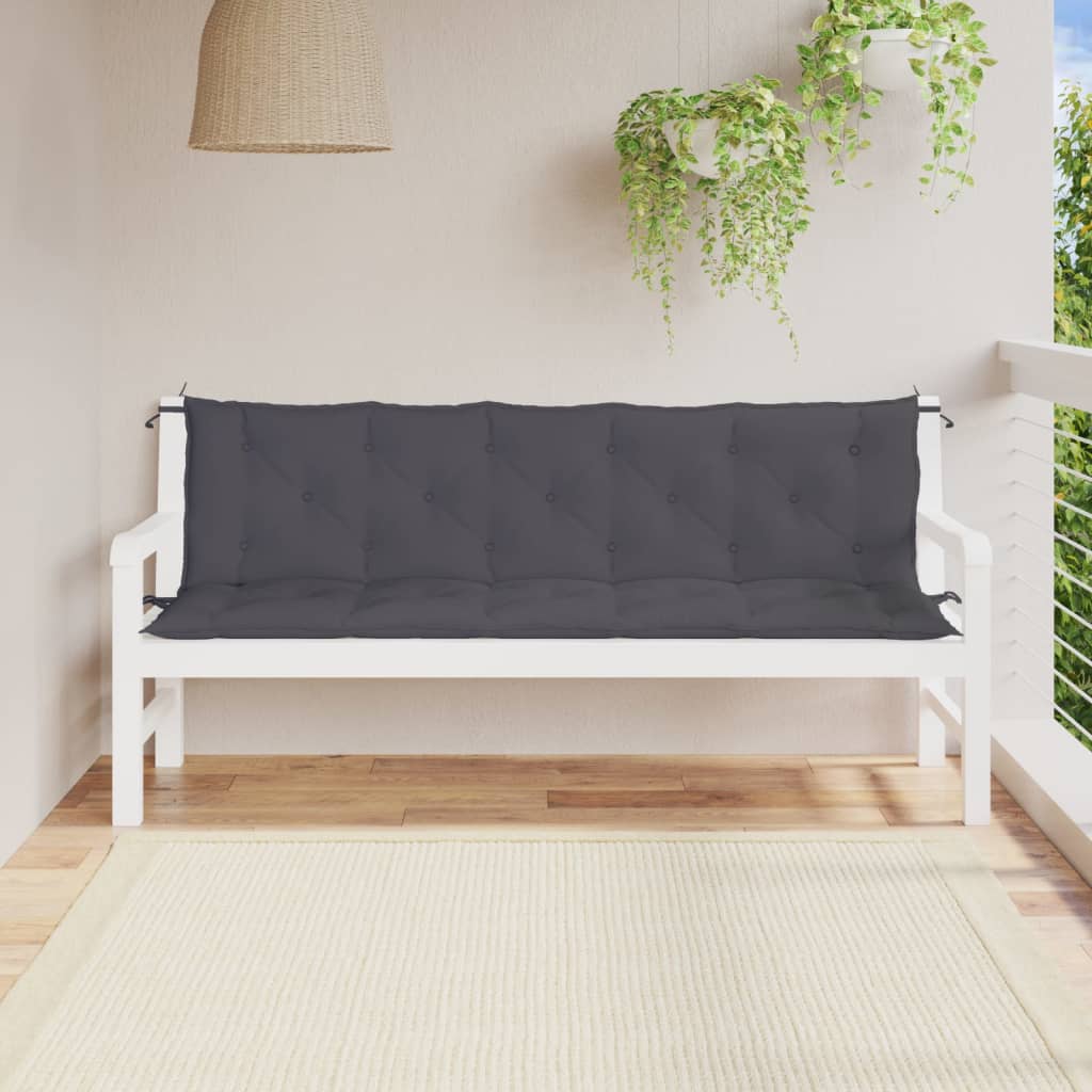 Vidaxx Garden Bench Puder 2 PCS 180x50x7 cm Oxford Stof Anthracite
