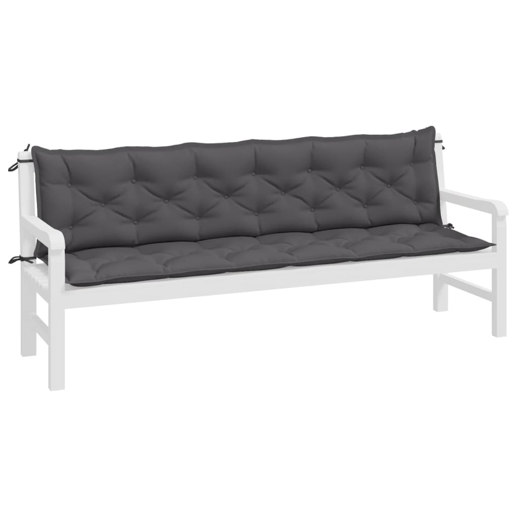 Vidaxx Garden Bench Puder 2 PCS 200x50x7 cm Oxford Stof Anthracite