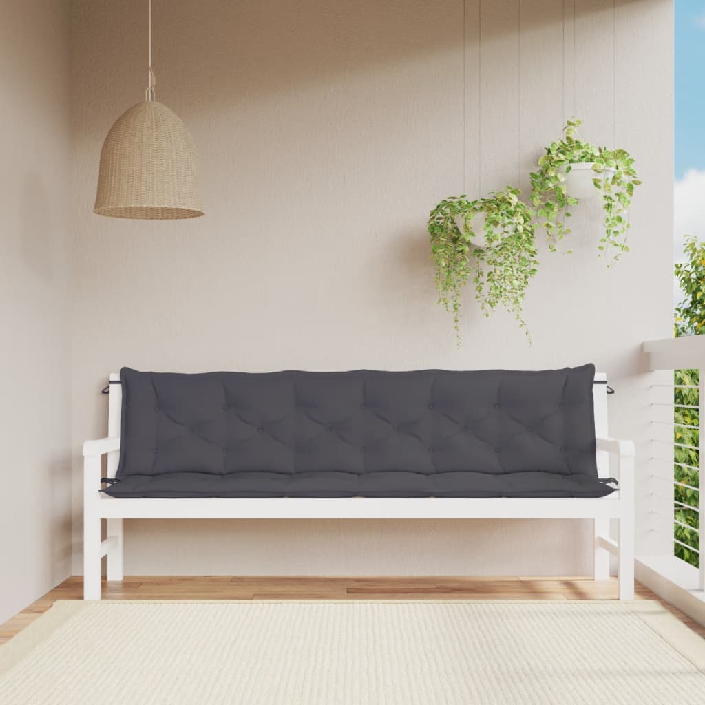 Vidaxx Garden Bench Puder 2 PCS 200x50x7 cm Oxford Stof Anthracite