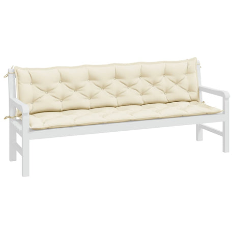 Vidaxx Garden Bench Puder 2 PCS 200x50x7 cm Oxford Fabric Cream White