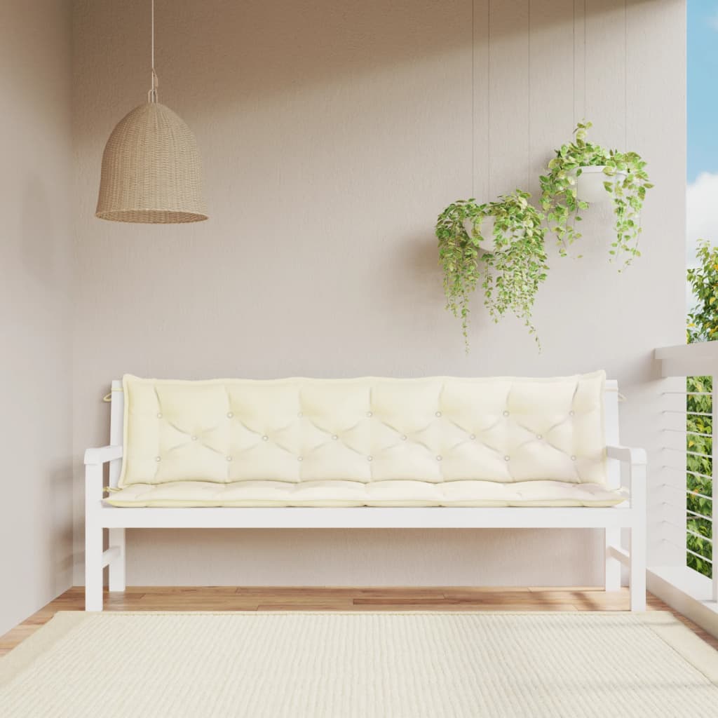 Vidaxx Garden Bench Puder 2 PCS 200x50x7 cm Oxford Fabric Cream White