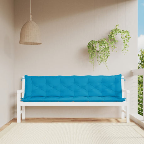 Vidaxx Garden Bench Puder 2 PCS 200x50x7 cm Oxford Stof lyseblå