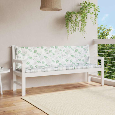 Vidaxl Garden Bench Puder 2 stk. Bladmønster 200x50x7 cm stof