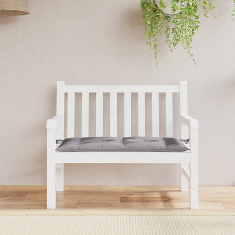 Vidaxl Garden Bench Pushion 110x50x7 cm Stof grå